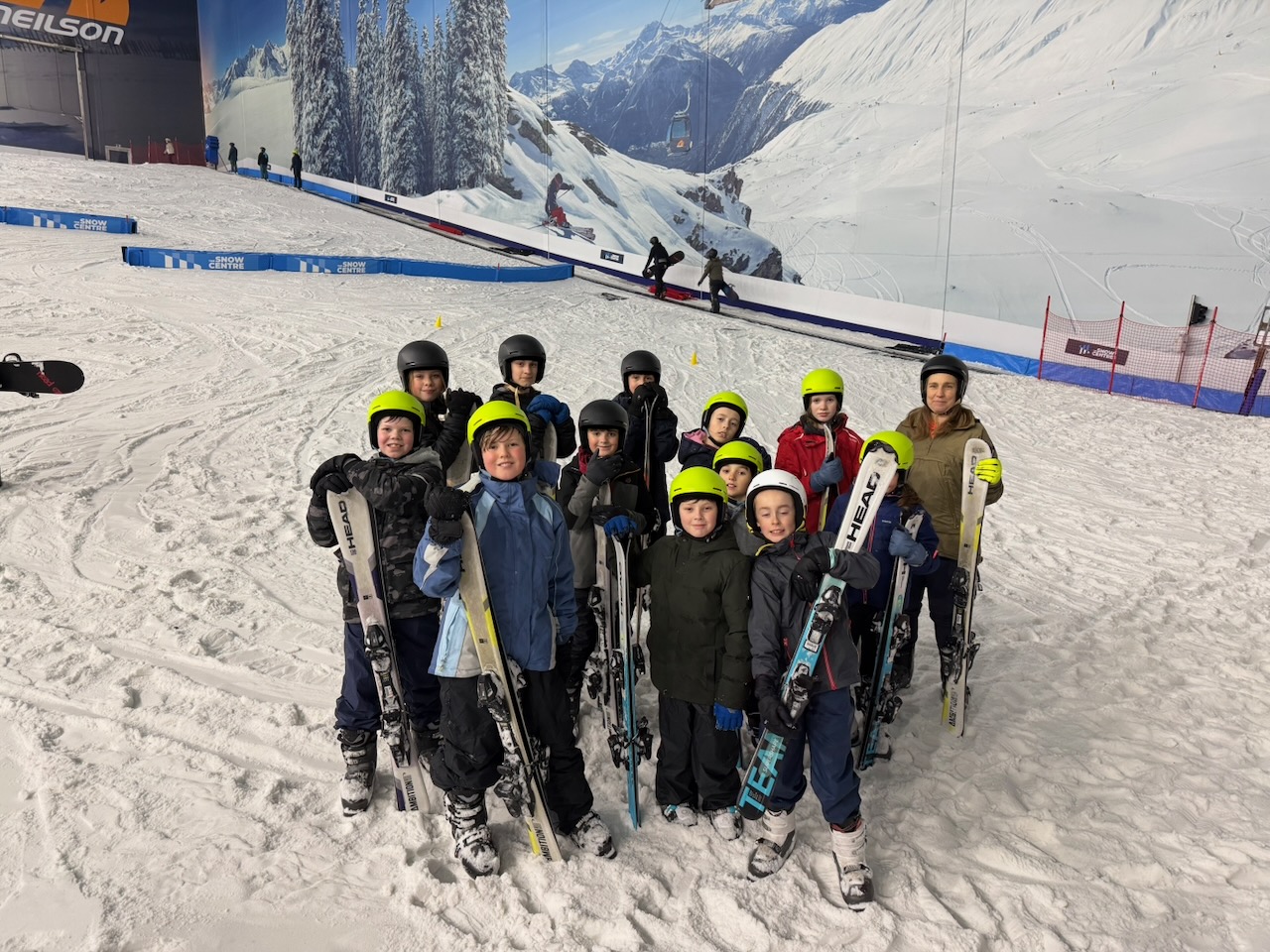 Scouts enjoying a ski adventure