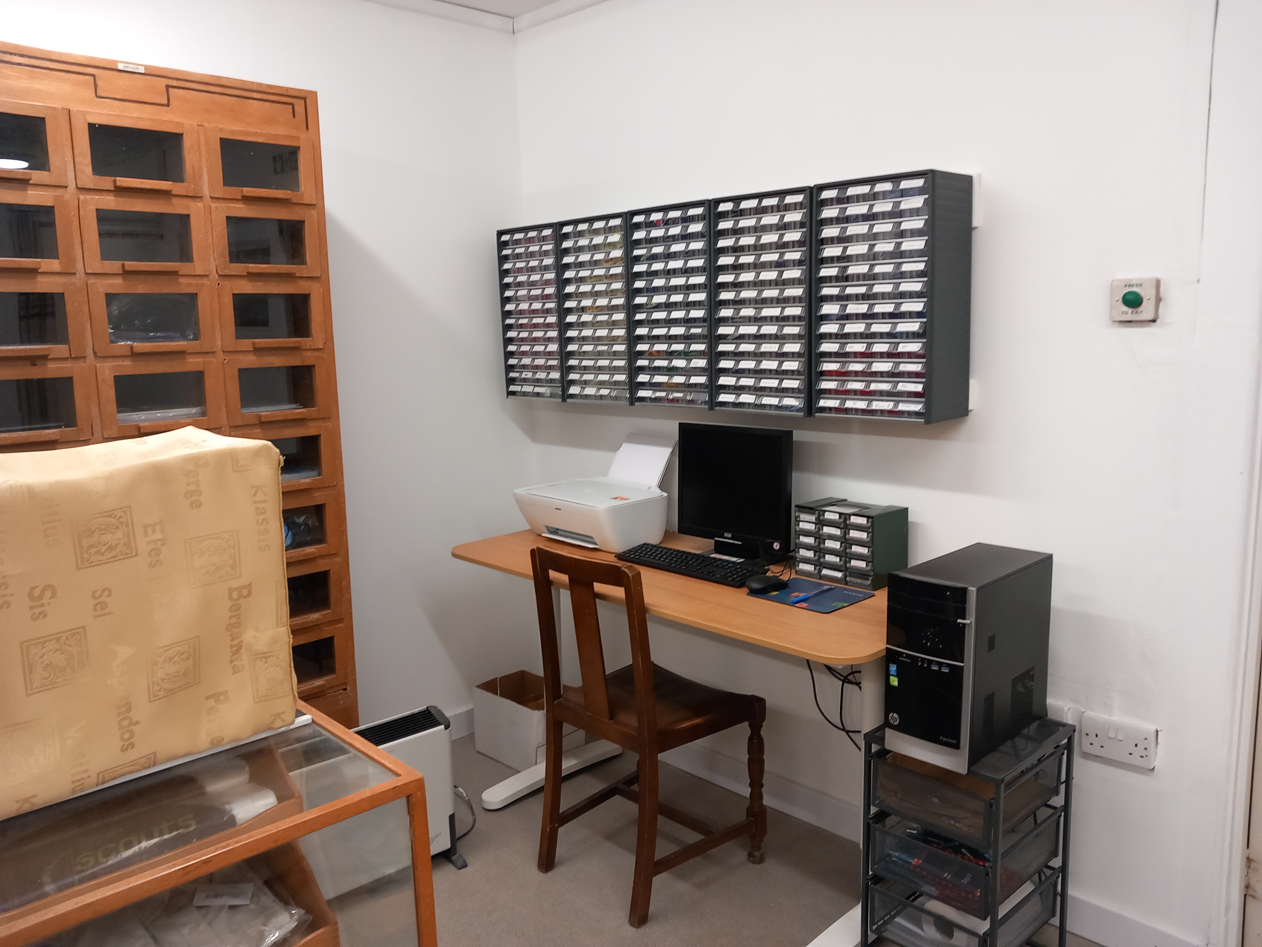 The physical District Badge Shop stock area